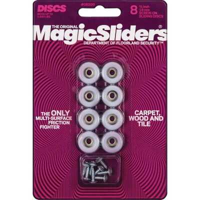 Magic Sliders 3/4 In. Round Screw on Furniture Glide,(8-Pack)