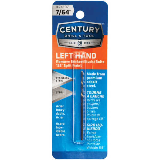 Century Drill & Tool 7/64 In. Cobalt Steel Left Hand Drill Bit