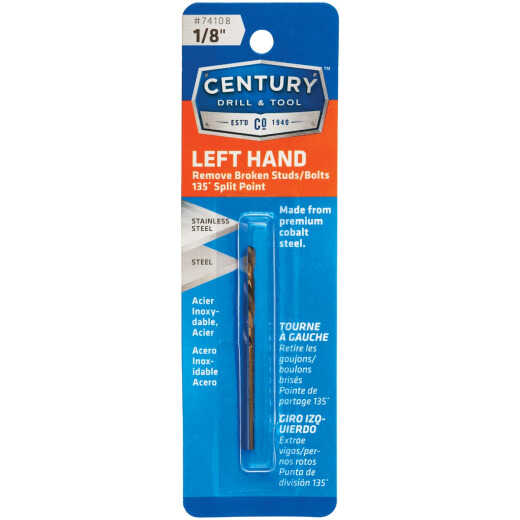 Century Drill & Tool 1/8 In. Cobalt Steel Left Hand Drill Bit