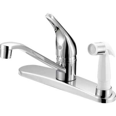 Home Impressions 1-Handle Lever Kitchen Faucet with Deck Spray, Chrome