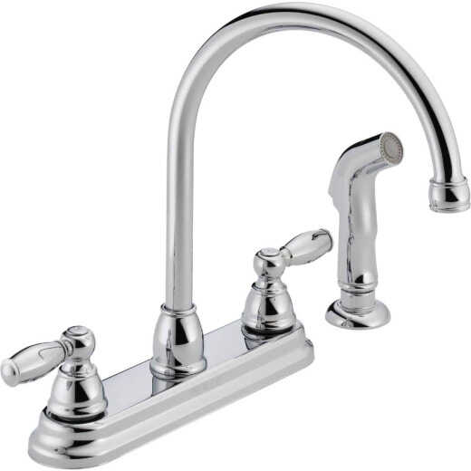 Peerless 2-Handle Lever Kitchen Faucet with Side Spray, Chrome