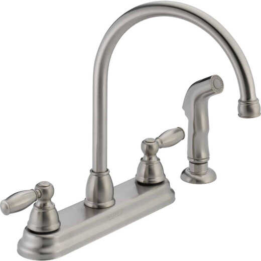 Peerless 2-Handle Lever Kitchen Faucet with Side Spray, Stainless